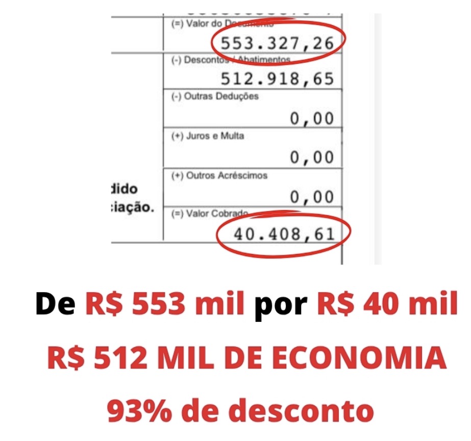 Acordo de R$ 512 mil