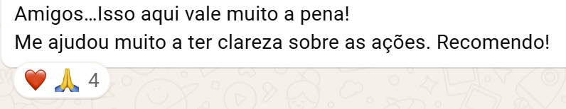 Me ajudou muito a ter clareza sobre as acoes. Recomendo