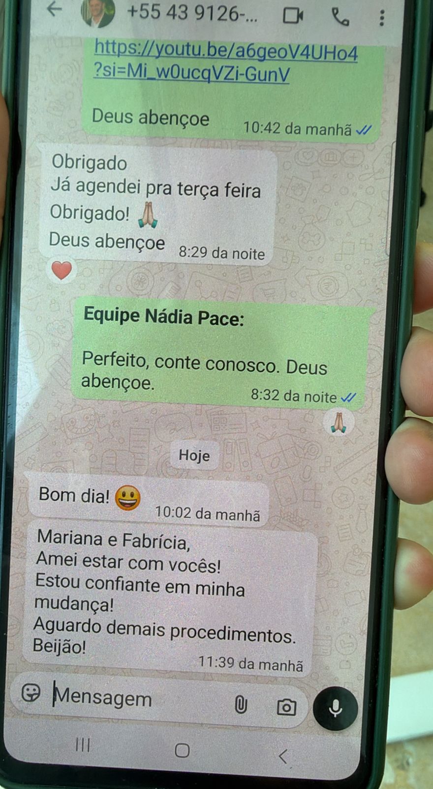 Amei estar com voces! Estou confiante em minha mudanca